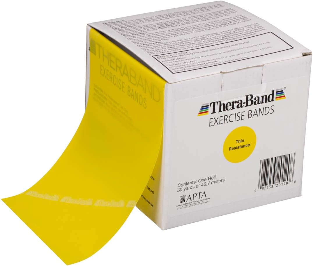 TheraBand - 20140 Resistance Bands, 50 Yard Roll Professional Latex Elastic Band For Upper & Lower Body & Core Exercise, Physical Therapy, Pilates, At-Home Workout, & Rehab, Green, Heavy, Intermediate Level 1: Industrial & Scientific