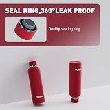 Exllena 500ml Insulated Water Bottle Red with Clip Double Wall Stainless view 2