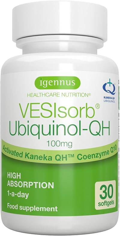 Igennus Kaneka Ubiquinol 100mg with VESISorb 30 Softgels UK GMP