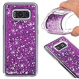 S8 Plus Case,Galaxy S8 Plus Glitter Case,DAMONDY 3D Moving Stars Bling Liquid Glitter Floating Dynamic Flowing Ultra Clear Soft TPU Case for Samsung Galaxy S8+ Plus 2017 -purple