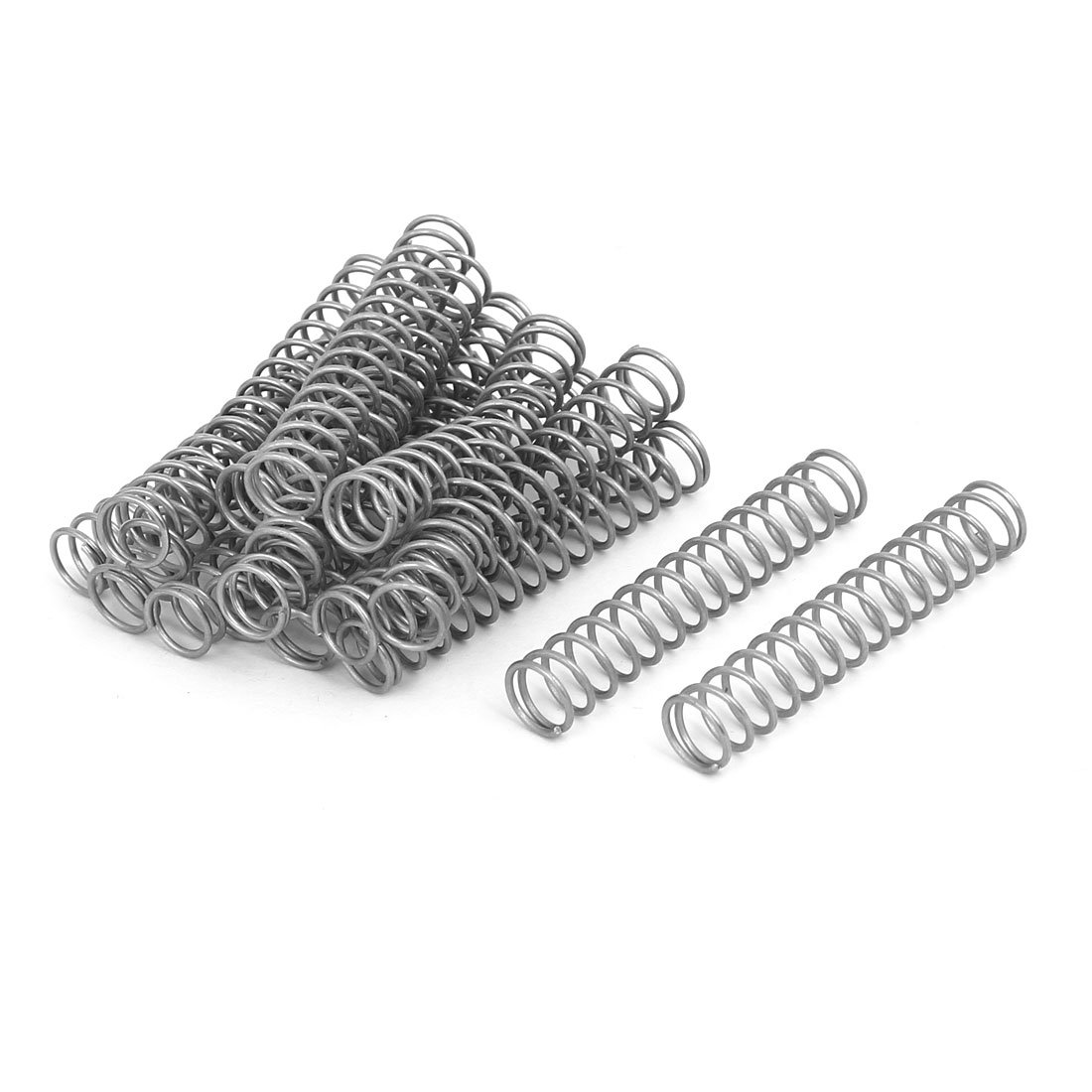 sourcingmap Compression Spring,304 Stainless Steel,8mm OD,0.8mm Wire Size,45mm Free Length,Silver Tone,20Pcs