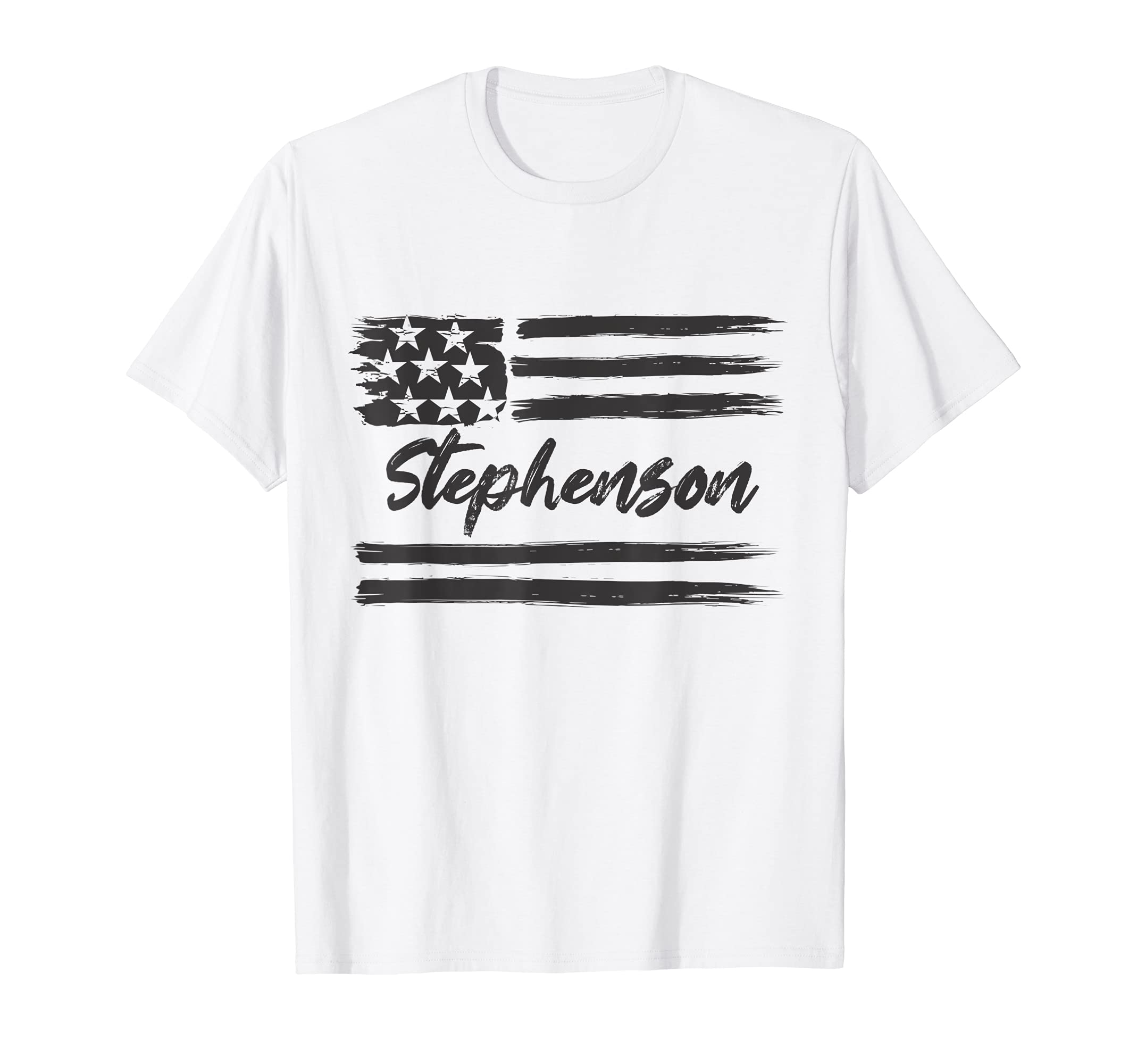 Stephenson - Personalized Name, Stars and Stripes, USA Flag T-Shirt