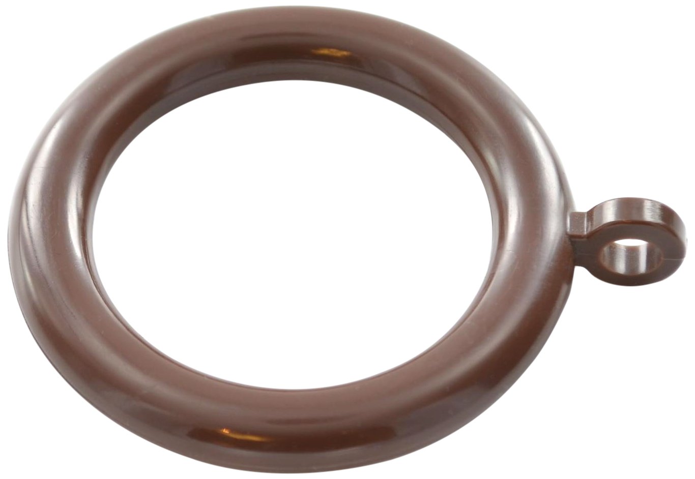 Merriway BH03252 (24 Pcs) Plastic Curtain Drapery Pole Rod Rings with Fixed Eye, Inner Diameter 37mm (1.7/16 inch) Outer Diameter 50mm (2 inch) Dark Brown - Pack of 24 Pieces