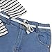 Jastore® 2Pcs Little Baby Girl Clothing Sets Long Sleeve Striped T-Shirt + Jeans (6 Years) White