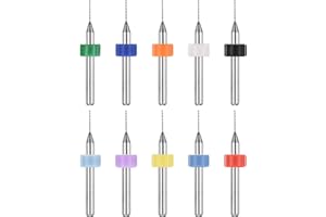 PATIKIL 10 Pack 0.5 mm Micro Drill Bits 1/8" Shank Carbide Tungsten Steel 135° Mini Small Bits Print Circuit Board Drilling T
