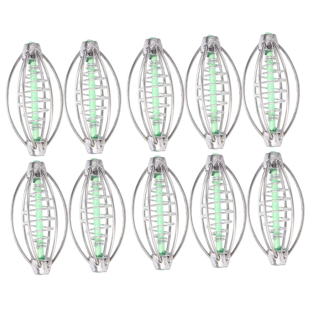 Fishing Feeder Bait Cage, Durable Stainless Steel Spring 17g Pendant Bead Holder Tackle Accessory for River Lake Sea Anglers Enthusiasts