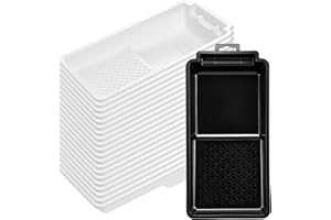 CINDALOG 4 Inch Paint Tray Set with 20 Tray Liners, Textured Plastic Paint Pan & Easy-Clean Liners for Efficient Wall Painting, DIY Projects, and Home Improvement