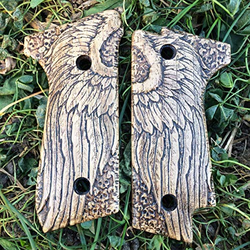 Beretta 92S oak grips - Angel Wings