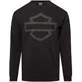 Harley-Davidson Men's Open Bar &amp; Shield Long Sleeve Crew-Neck Shirt, Black
