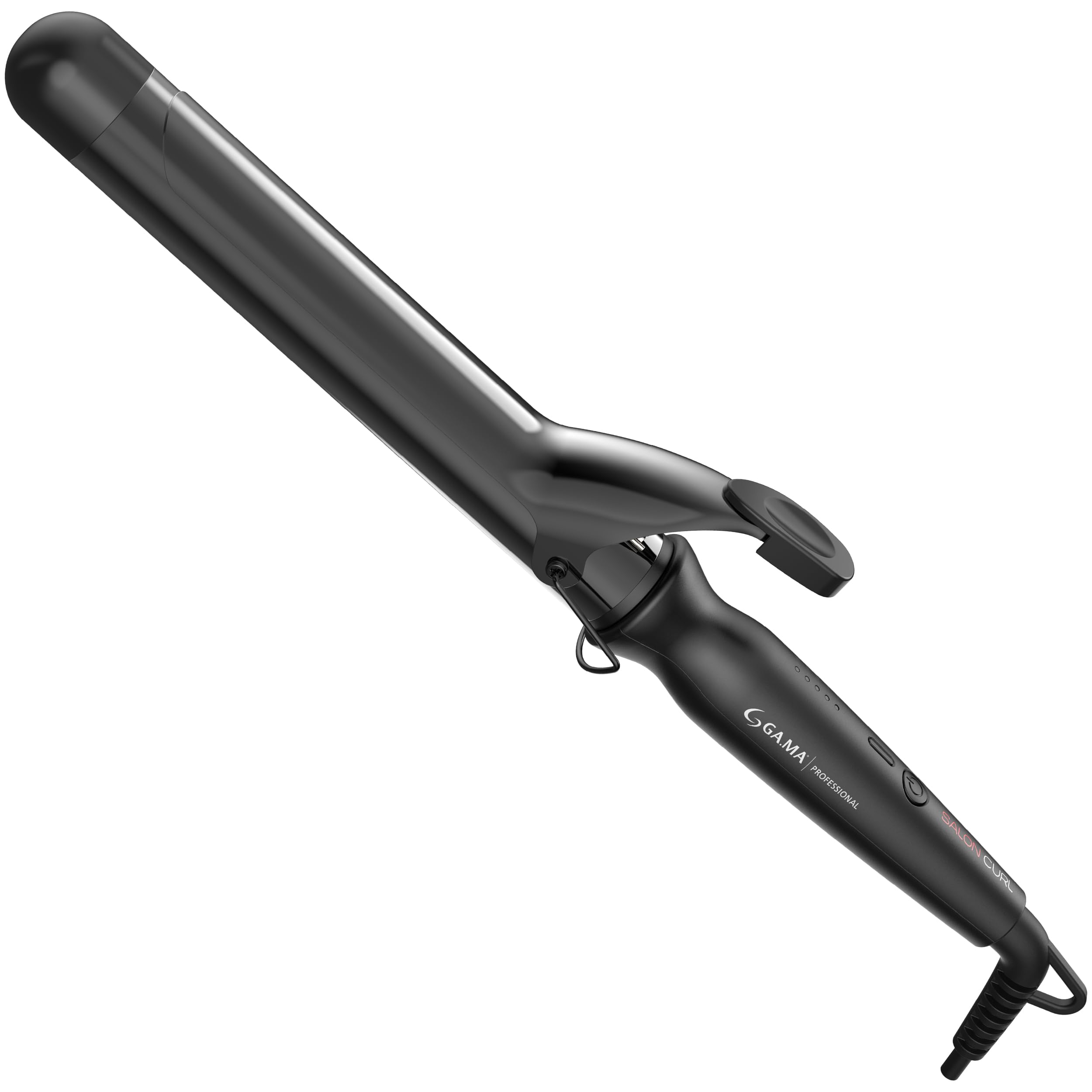 GA.MA Salon Curl Silk Chrome Titanium Curling Iron for Large Curls, 1.20-Inch Barrel, Quick Adjustable Heat, Anti-Frizz, Dual Voltage, Auto Shut-Off