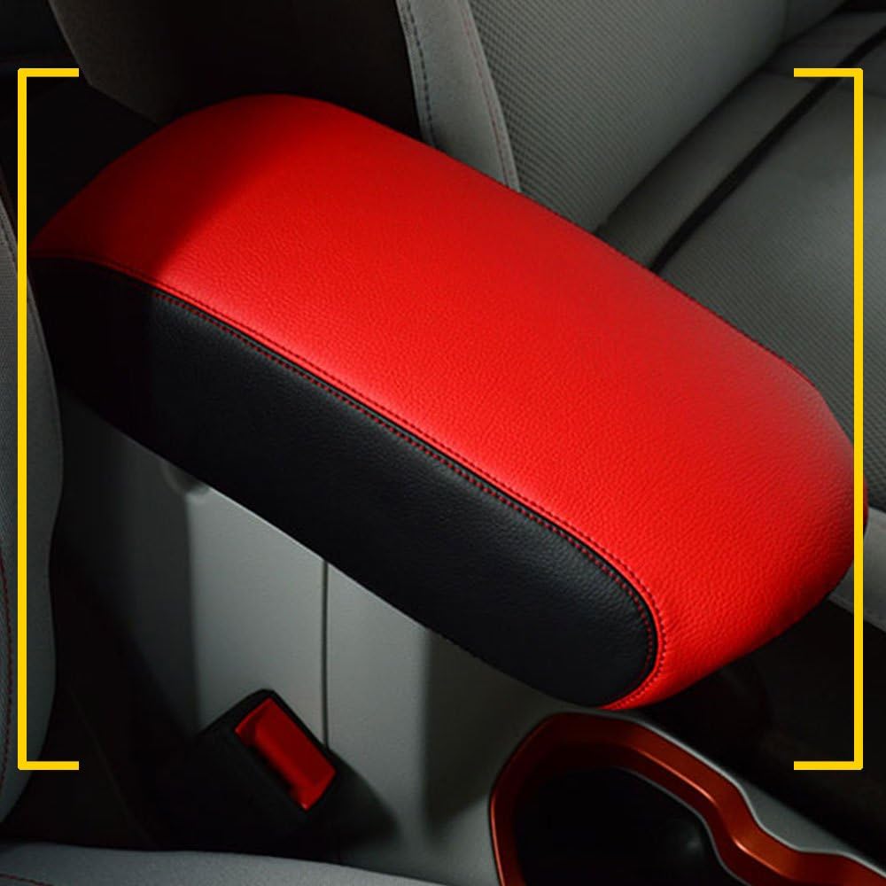Autou Center Console Cover Red Leather Protector for Jeep Renegade 2015 2016 2017