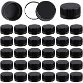 OLYCRAFT 100Pcs Black Screw-On Caps Reusable Plastic Bottle Caps Black Plastic Seal Lid Screw Bottle Cap Replacement Lid Twist Cap for Juice Bottles Handmade Decorations - Inner Diameter 29.5mm~30mm