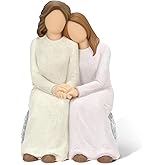 Symbullize Mother Daughter Resin Figurine, Hand-Painted Mom Daughter Sculpture Artwork, Family Memorial, & Home Décor