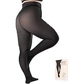 MARTIZA Plus Size Fleece Lined Tights Women, Fake Translucent Thermal Winter Leggings, Warm Thick Pantyhose for Cold Winter.