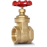 SYWUWV 1-1/2" NPT Gate Valve, Heavy Duty Brass Female x Female Thread, DN40 | Manual Rotary Sluice Valve, Rising Stem, Full Bore Design, for Water, Oil, Gas, Air, for Industrial Plumbing and HVAC Systems