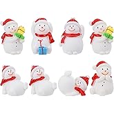 Toddmomy 8pcs Mini Snowman Figurines, Christmas Resin Snowman Decoration Miniatures Figurines Ornaments for DIY Crafts Christmas Micro Landscape Ornament