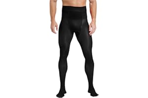 Freebily Men's Glossy Compression Long Pants Bulge Pouch Tights See-Through Sheer Footed Leggings