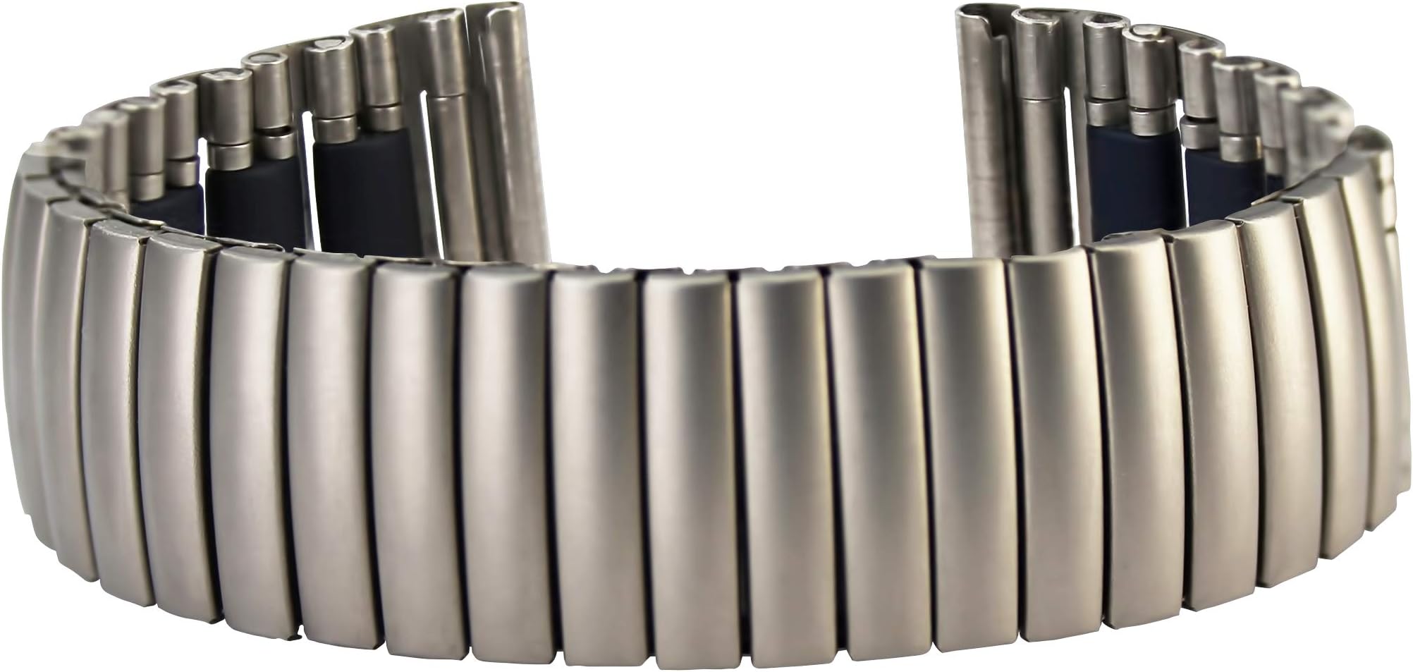 Silver/Multicolor Stainless Steel Watch Band, Mat Finish, Expansion Band, 12/14/16/17/19/20mm Strap