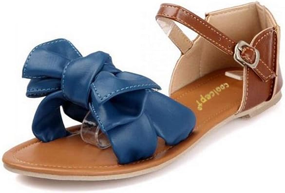 patchwork buckle flat sandal
