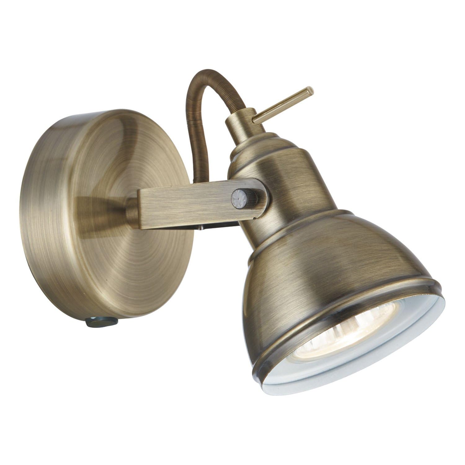 Searchlight Industrial 1 LT Antique Brass Spotlight, 50 W, Antique Brass