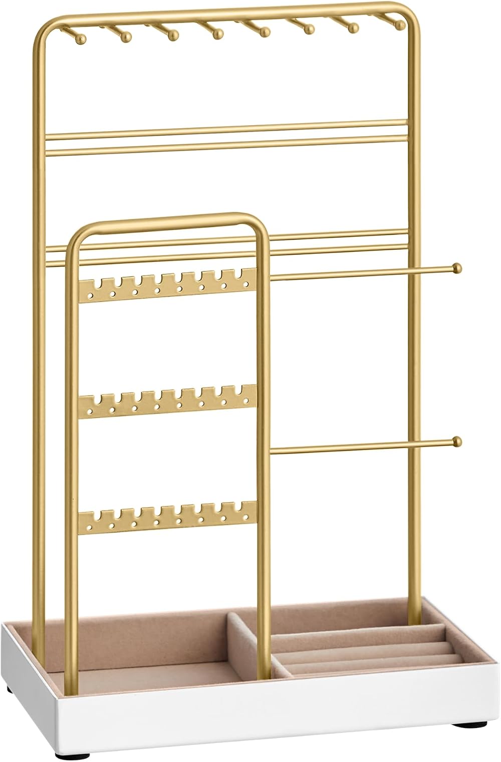 SONGMICS Jewellery Stand Jewellery Organiser with Metal Frame Velvet Base