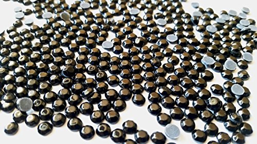 GoldenLiving168 Black Round 300pcs Rhinestone 5mm (20ss) 3D Acrylic Nail Art Decoration Cellphone Case USA SELLER! FAST SHIPPING! 2 large butterfly charms included