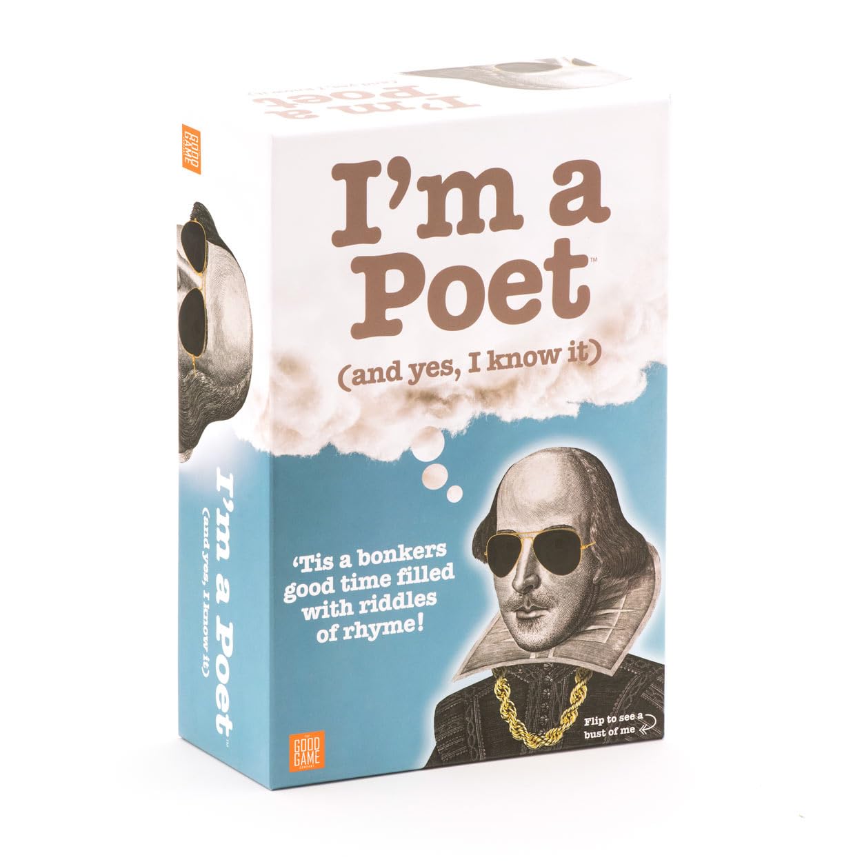 I'm A Poet (And yes I know it) - Family Party Game - Solve Riddles and Collect Willy Shake's Bust to Win - Ages 12+ - 300 Cards