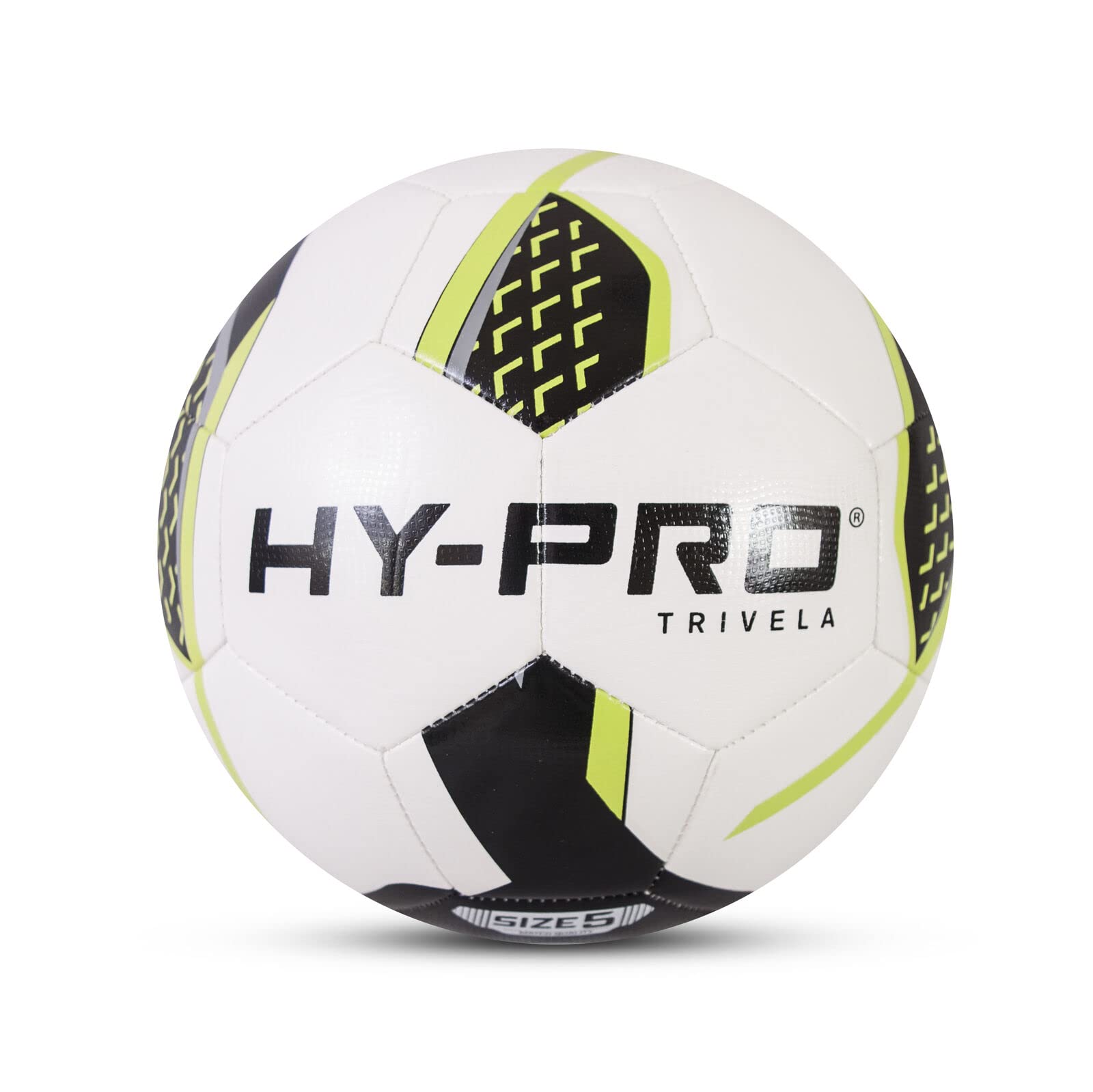Hy-Pro Trivela Match Football Size 4, neon Yellow and Black