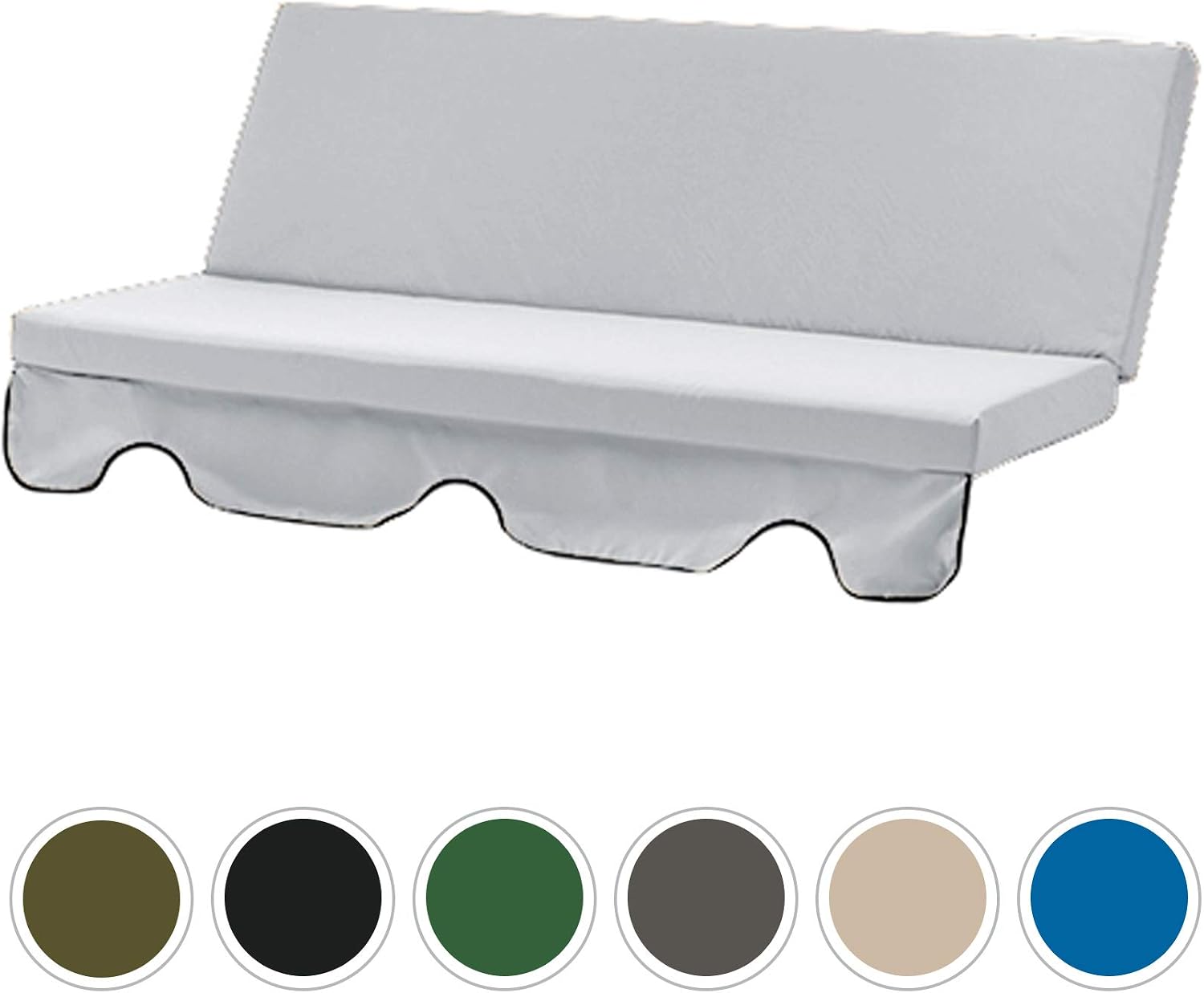 Gardenista Garden Swing Hammock Bench Replacement Cushion Seat Outdoor Canopy Patio Furniture Water Resistant Soft Comfortable 3 Seater Grey Amazon Co Uk Garden Outdoors