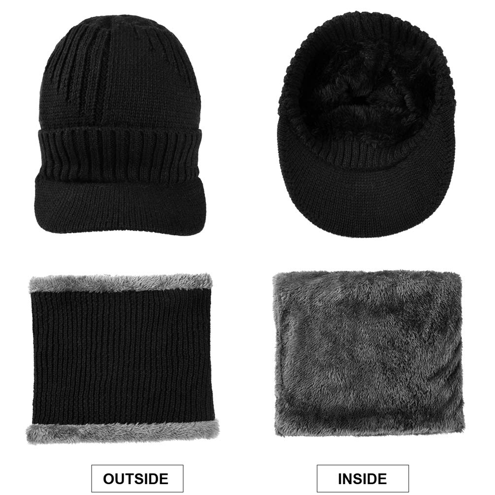 VBIGER Gorro y Bufanda de punto Invierno Hombre y Mujer Caliente Sombreros de Invierno para Aire Libre Sport