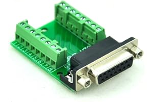 CZH-LABS Slim Right Angle D'sub Header Breakout Board, Terminal Block DSUB Connector Module (DB15 Female)
