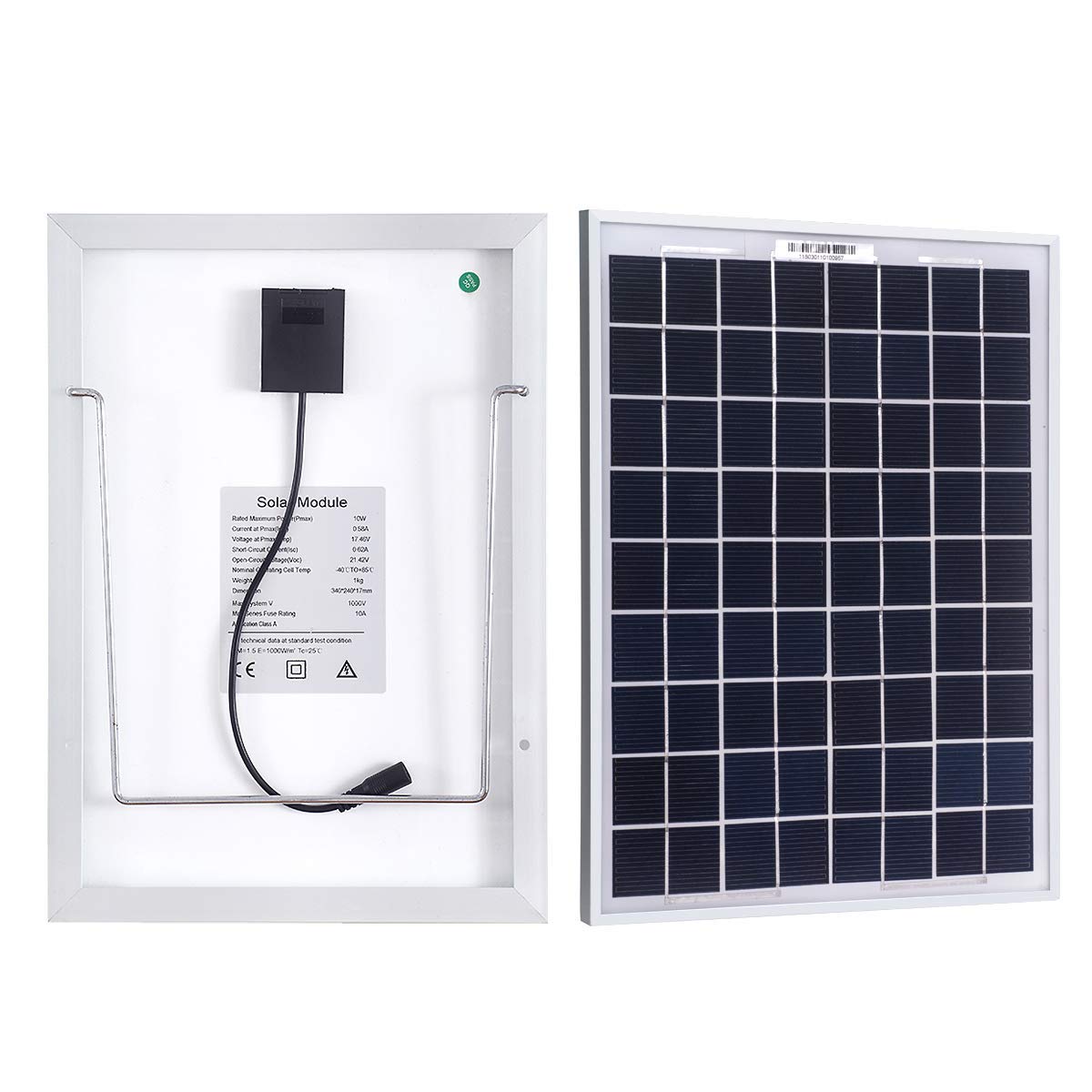 SARONIC 10W 12V Solar Panels for Cars, Caravans, Campers, Boats With a 5m Crocodile Clip Solar