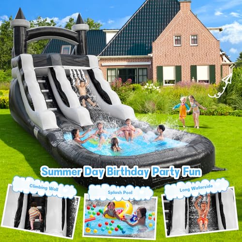 Commercial Grade Water Slide 21'x9'x12' Inflatable with Pool for Kids and Adults, Wet Dry Use, Summer Splash Fun