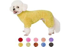 YUGGI Dog Sweater Coat, Dog Pajamas PJS, Dog Clothes, Dog Christmas Sweaters for Small Medium Dogs Boy Girl Cat Apparel Doggie Jacket Onesie Soft Warm Holiday Outfits (Small, Yellow)