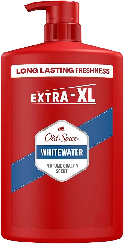 Whitewater 3 in 1 gel doccia e shampoo da uomo, 1 l, profumo fresco di lunga durata, qualità profumata, pulizia profonda per capelli e viso, sensazione delicata sulla pelle