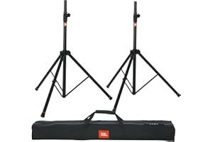 JBL Bags Standard Speaker Stand Set with Adjustable Height and Dual Diameter Pole, Includes (2) Speaker Stands and Carry Bag (JBLSPKSTMASET)
