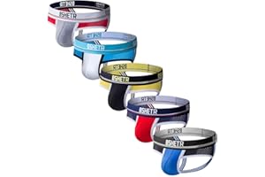 BSHETR Men's Jockstraps Athletic Supporters 5-Pack Ultra Soft Daily Sports Underwear