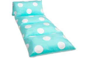 Butterfly Craze Floor Pillow Case, Mattress Bed Lounger Cover, Polka Aqua, Queen Size - Cozy Seating Solution for Kids & Adults, Recliner Cushion, Perfect for Reading, TV Time (Pillow Not Included)