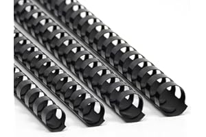 Rayson CR12141618BK Plastic Binding Combs 1/2in. 9/16in, 5/8in, 11/16in, 19-Ring Letter Size, Black Comb Binding Spines, Mult