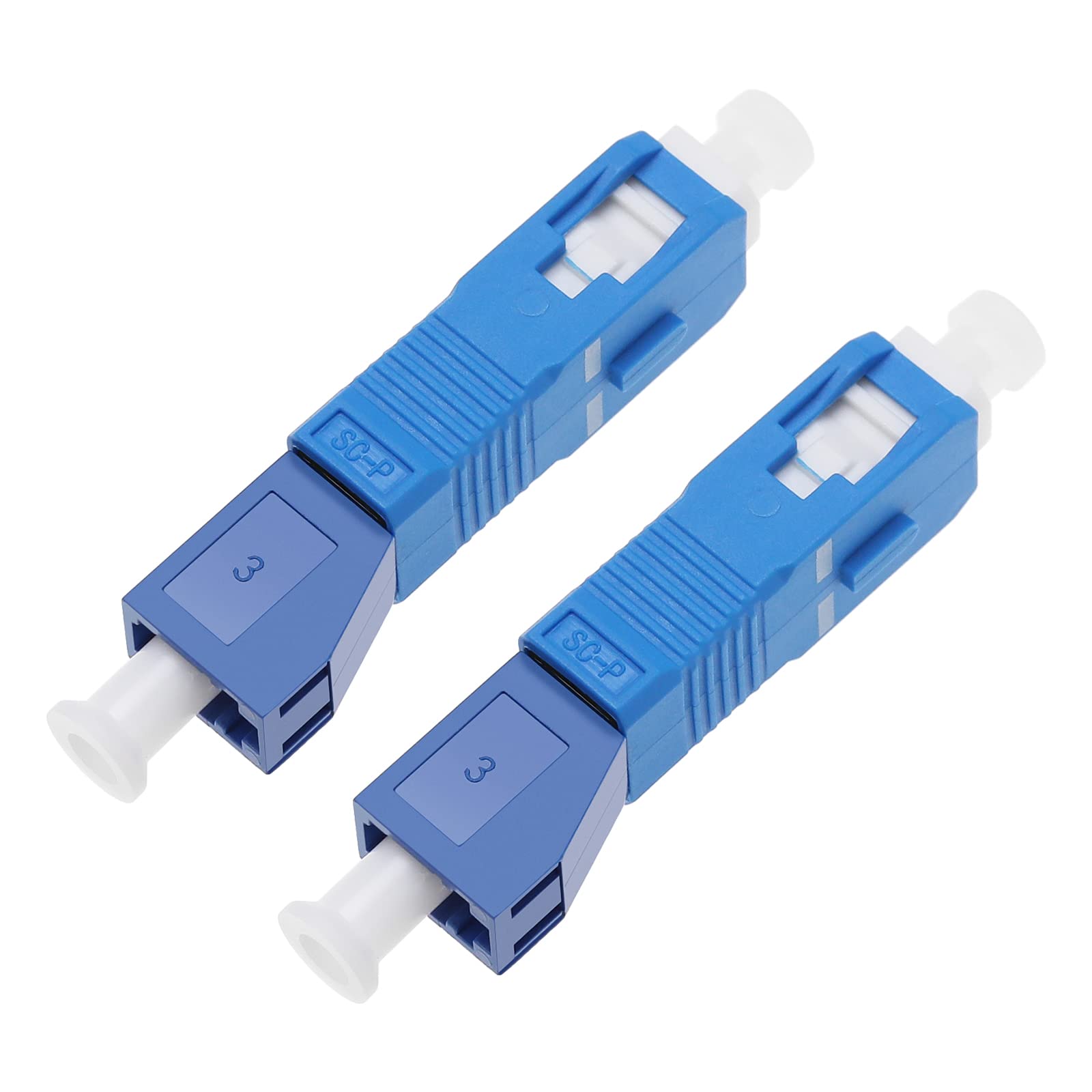 ECSiNG 2PCS Fiber Optic Adapter Singlemode 9/125 SM SC Male to LC Female Hybrid Optical Fiber Convertor for Ethernet Network and Optical Communication Equipment