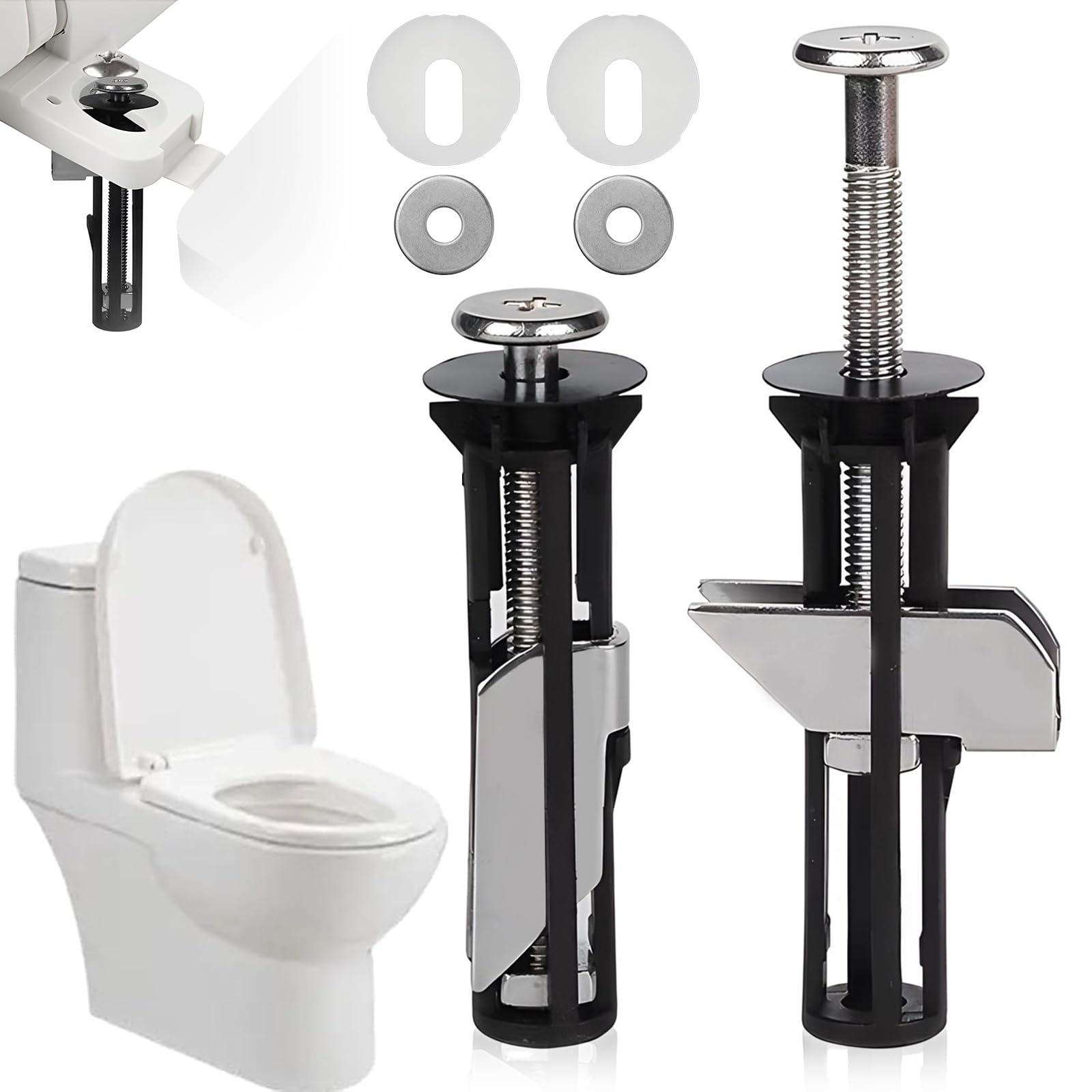 2Pcs Toilet Seat Fittings, Heavy Duty Toilet Seat Fastener Bolt Kit, Universal Toilet Fixing Kit, Toilet Seat Screws Fittings Kit, Quick Release Toilet Seat Accessories for Home, Office DIY