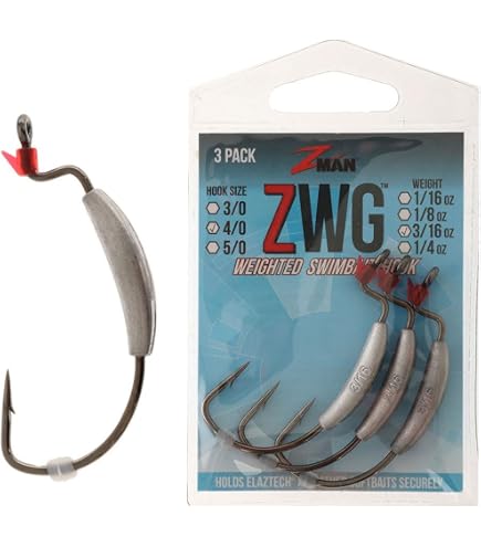 Amazon.com : Z-Man ZWG50-14PK3 ZWG Weighted Swimbait Hook 5/0, 1/4 oz, 3 pk : Sports & Outdoors Amazon.com : Z-Man ZWG50-14PK3 ZWG Weighted Swimbait Hook 5/0, 1/4 oz, 3 pk : Sports & Outdoors