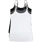 Felina Womens Cotton Modal Camisole, Adjustable Cotton Tank Top 3-Pack