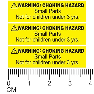 Warning Choking Hazard Small Parts Not For Children Under 3 Years 1 5 X 0 4 Stickers 1 Roll Of 1 000 Adhesive Labels Yellow Background Black Text Amazon In Industrial Scientific