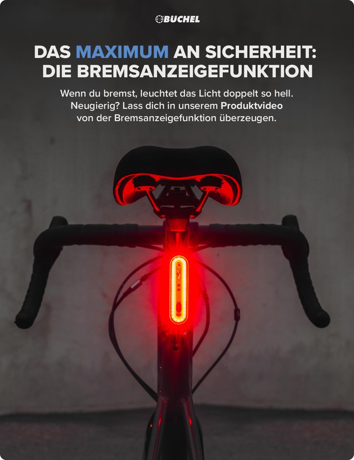Büchel Fahrrad Rücklicht LED I Aufladbar I StVZO zugelassen I Rücklicht Fahrrad, Rücklicht Ebike, Fahrradlicht hinten, Fahrrad rücklicht led 3
