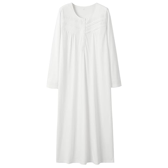 white cotton nightgown plus size