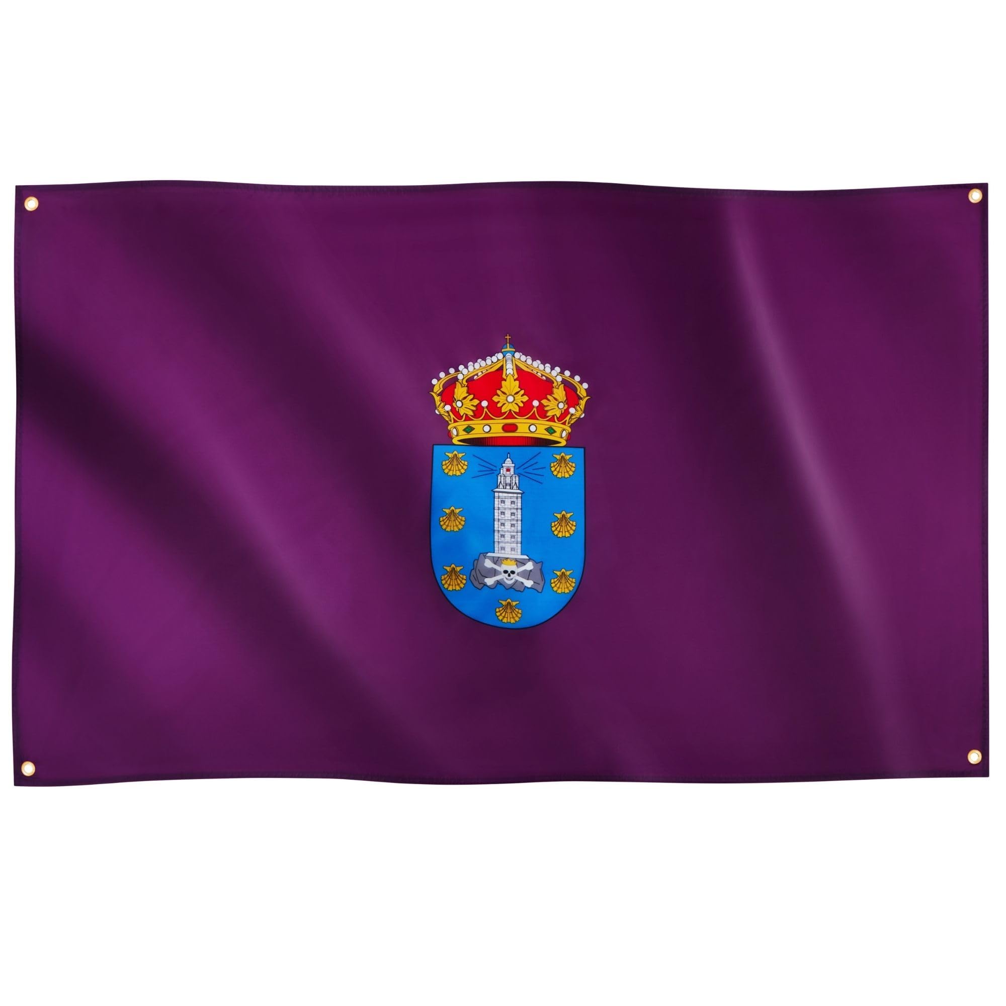 Runesol A Coruña Flag, 91x152cm, 3ft x 5ft, 4 Grommets, Eyelet In Every Corner, Spanish Regional Flag, La Coruna, Galicia Region, Premium Flags, Inside, Outside, Banner, Vivid Colours — image 1