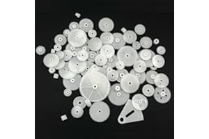 URIMPAVIDO 72PCS Small Motor Gears Plastic Gears for Motor RC Car Model Toy DIY Helicopter RC Toy Gear Replacement Module 0.5