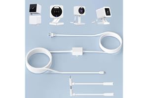 UOGW 50FT/15M Outdoor Power Adapter Compatible with Wyze Cam V4/V3/V3 Pro/OG,Wyze Cam Pan V3/V2,90° Micro USB Extension Cable,Replace The WYZE Plug,Waterproof Flat Power Cable for Your Camera