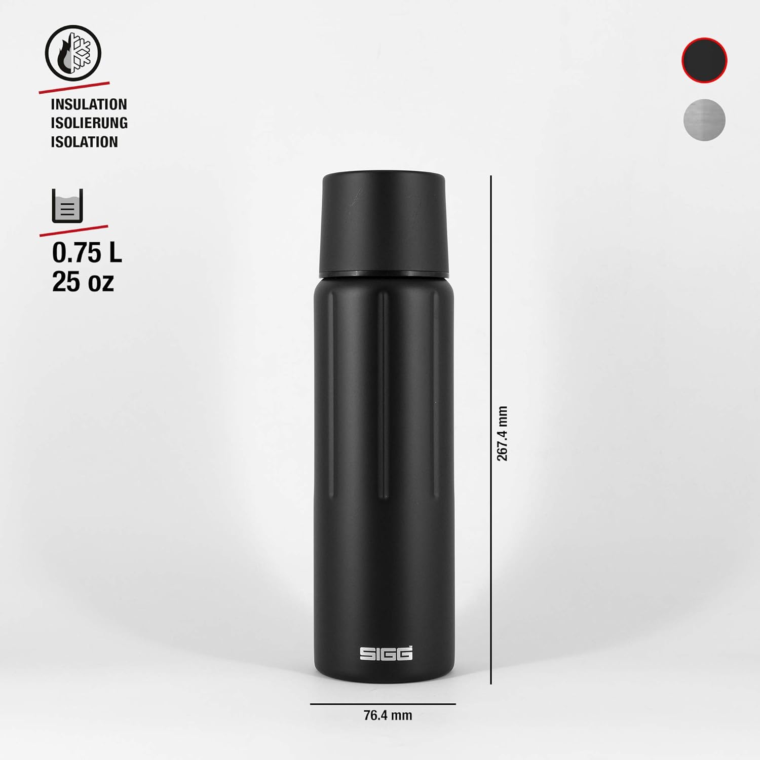SIGG, Insulated Water Bottle, Thermo Flask Gemstone IBT Brushed, with Cup, Leakproof, Lightweight, BPA Free - Image 5